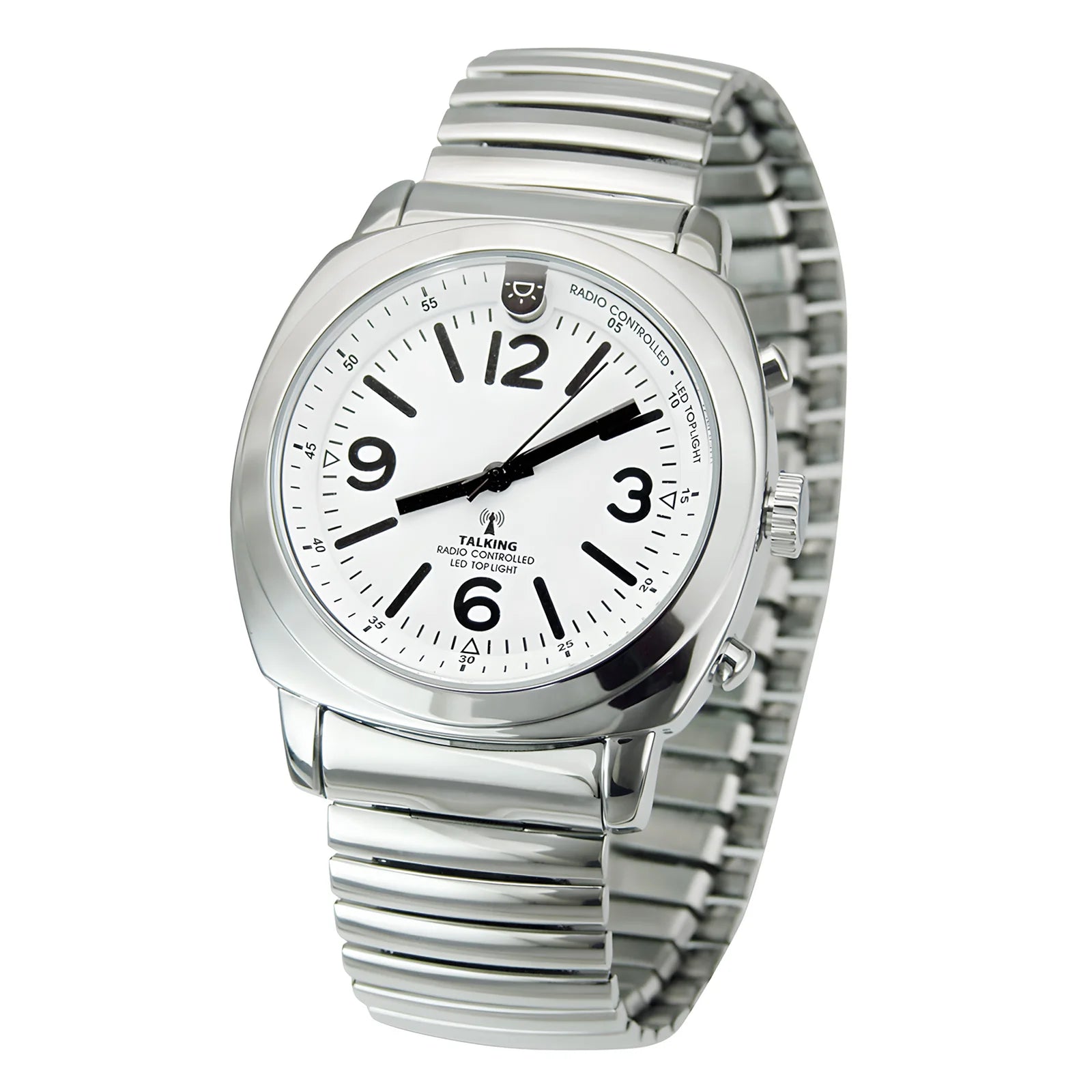 Square Business Real Human Voice Atomic Talking Watch With Clear and Loud Alarm Watch for Visually Impaired and Blind People