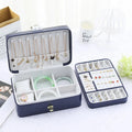 23*16*9 cm Wholesale Luxury Small Leather Jewellery Storage Packaging Jewelry Box Double Layer Portable Bangle Organizer