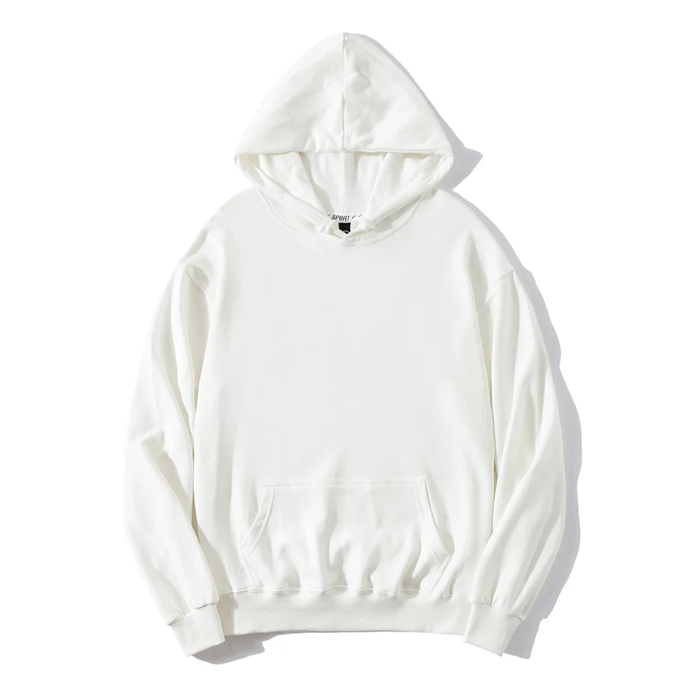 16oz White  Male Activewear Men Blank Oversized 100% Cotton Hoodie Wholesale Velour Hoodie for Printing