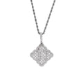 Mylove Four Leaf Clover Jewelry Brass Silver Plated White Zircon Hip Hop Pendant 4 Leaf Clover Necklace for Women