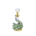 Middle East Dubai Arabian Glass Alloy 4ml Green Fragrance Perfume Bottle Essential Oil Attar Bottle Handmade Crafts Metal Bottle