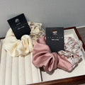 IVANHOE High Quality and Elegant Large Hair Band with Two Color Retro Style Floral Patchwork Satin Hair Rope Accessories