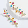 SC Wholesale Luxury Shiny Crystal Earrings Trendy Wedding Statement Long Earrinsgs  Fashion Gold Stud Leaf Earrings for Women