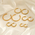 Exaggerated Stainless Steel Stud Open Earring Simple Circle Curved Hoop Earrings for Women Jewelry