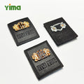 Custom Metal Embossed Logo Engraved Leather Labels PU Leather Garment Labels for Trademark Jeans Tag Leather Patches