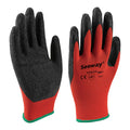 Seeway Anti-Slip Safety Gloves Breathable Latex Coating Work Gloves in Red/Black for Gardening & Construction
