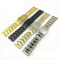 Wholesale Stainless Steel Watch Band With Gold and Silver Dual Button Buckle 16-30MM Watch Accessory Replacement Metal Strap