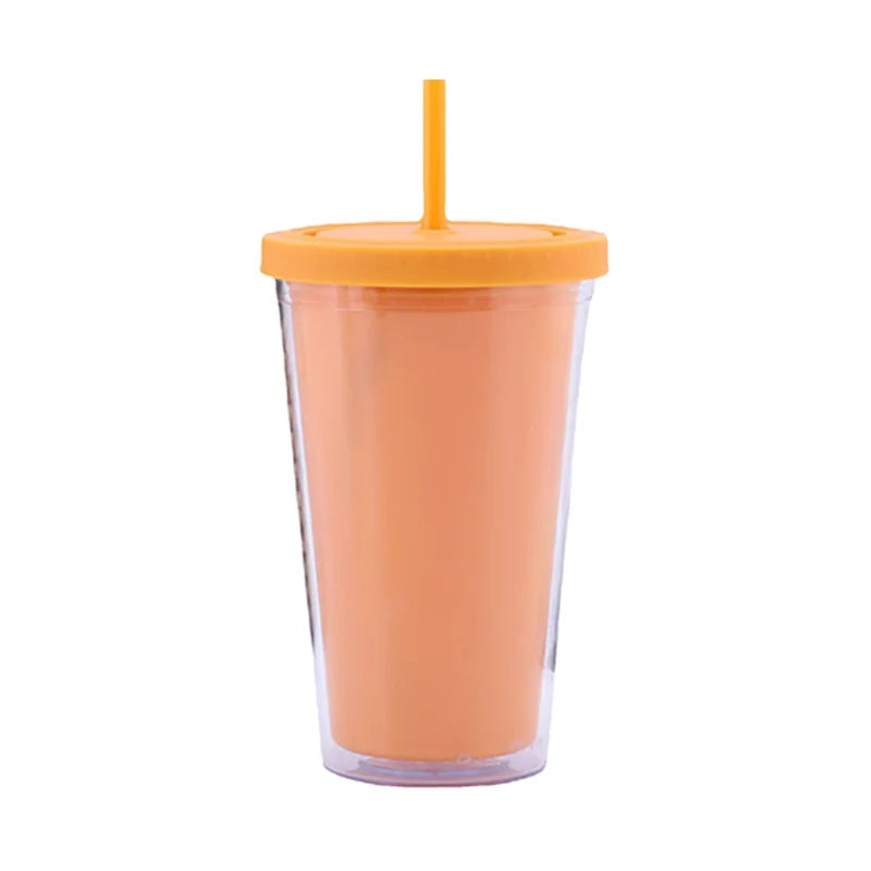 Wholesale Top Seller Custom Double Wall Matte Plastic Tumblers Pastel Color Hot Selling Travel Mugs Straw Lid High Thermal