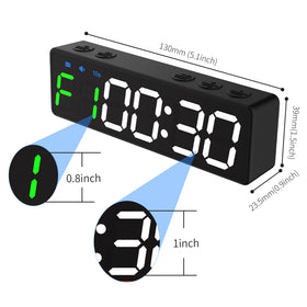 Ganxin Rechargeable 1 Inch Six Digit Gym Timer Countup Stopwatch Indoor Boxing Sports Fitness Countdown Clock