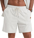 Men's Mid Waist Casual Corduroy Shorts Solid Drawstring Hot Running Pants Digital Printing Knitted Canvas Dark Techniques Logo