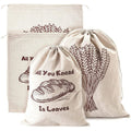Custom logo Printed French Eco Friendly Reusable Organic Canvas Cotton Linen Bread Bag