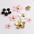 Black White Pink Gold Color Acrylic Daisy Sun Flower Cabochons Shoe Buckle DIY Scrapbook Decoration Craft Handmade Ornament