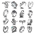 Gothic Punk Vintage 16 Piece Set Snake Animal Crying Frog Opening Ring for Boys