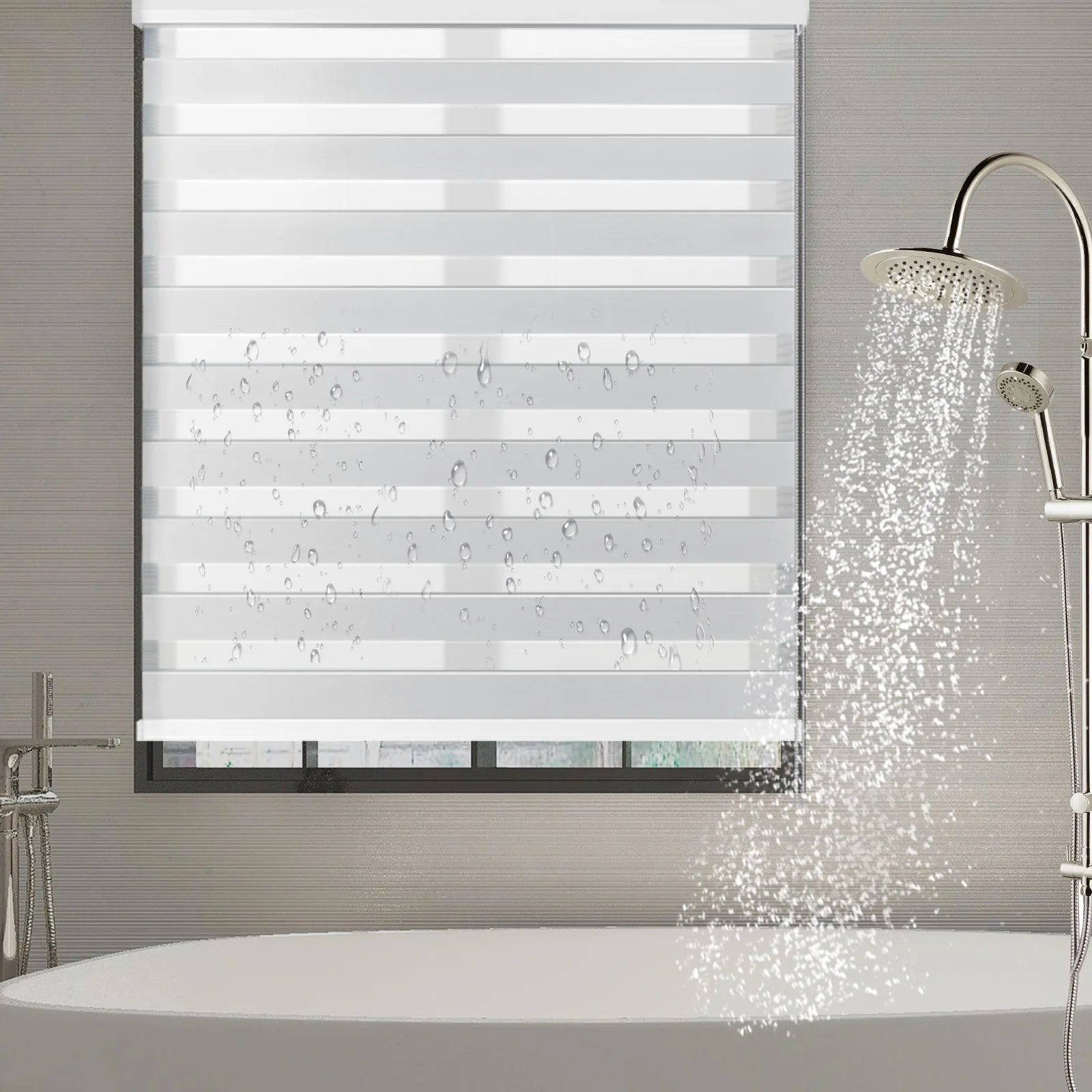 ZSTARR Smart Motorized Roller Shades Blinds for Window Electric Blinds Roller Zebra Shades & Blinds Compatible with Alexa