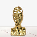 Nordic Modern Luxury Style Interior Design Wedding Festival Art Ceramic Abstract Gold Plated Head Home Luxury Decor Ornaments