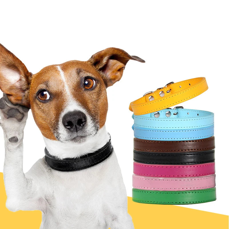 Manufacturer's Stock Support DIY Custom Name  Pu Pet Collar Belt With Adjustable Durable Rivet Classic Style Dog Collar