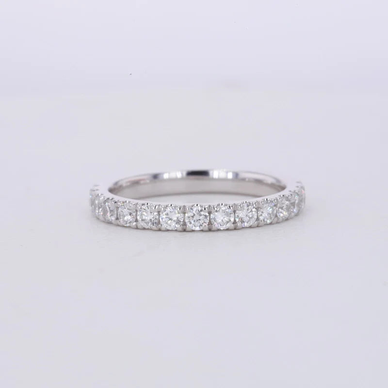 2.1MM DEF VVS VS Round EX Cut Lab Diamond Jewelry Starsgem Wedding Eternity Band 10K 14K Gold HPHT CVD Diamond Ring