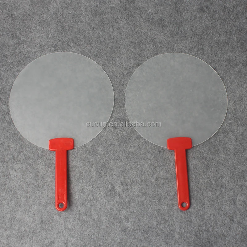 2024 Hot Sale Advertising Custom Printing Promotion Gift Hand Hold Plastic PP Fan with Plastic Handle