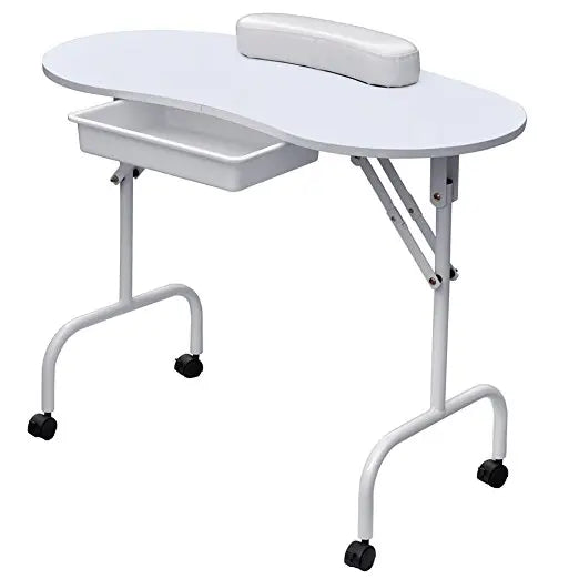 Cheap Foldable Salon Furniture White Manicure Desk Nail Table
