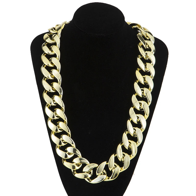 NFL Fan Geometric Gold Plated Thick Plastic Chain Necklace Unisex Holiday Party Accessories
