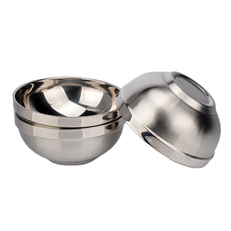 Wholesale Chocolate Nut Snack Bowl Stainless Steel Double Layer Bowl Salad for Kids