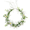 Sweet Style White Daisy Floral Flower Headband Crown for Female Garland Headdress for Party Wedding Photos Hair Accessories