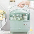 OWNSWING Large Capacity Skincare Organizer for Vanity Cosmetic Organizer With 2 Drawers Makeup Brush Holder for Bedroom
