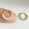 G23 Titanium Two Rows CZ Paved Faced Hinged Segment Ring