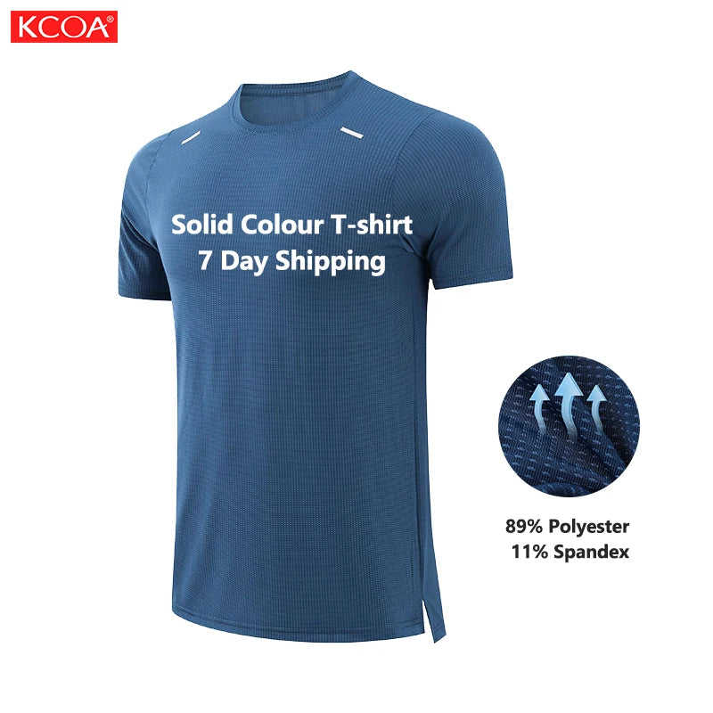 Custom Polyester Spandex T-Shirts Man Sports Training Tshirt Gym Fitness Tee Blank T Shirt for Men