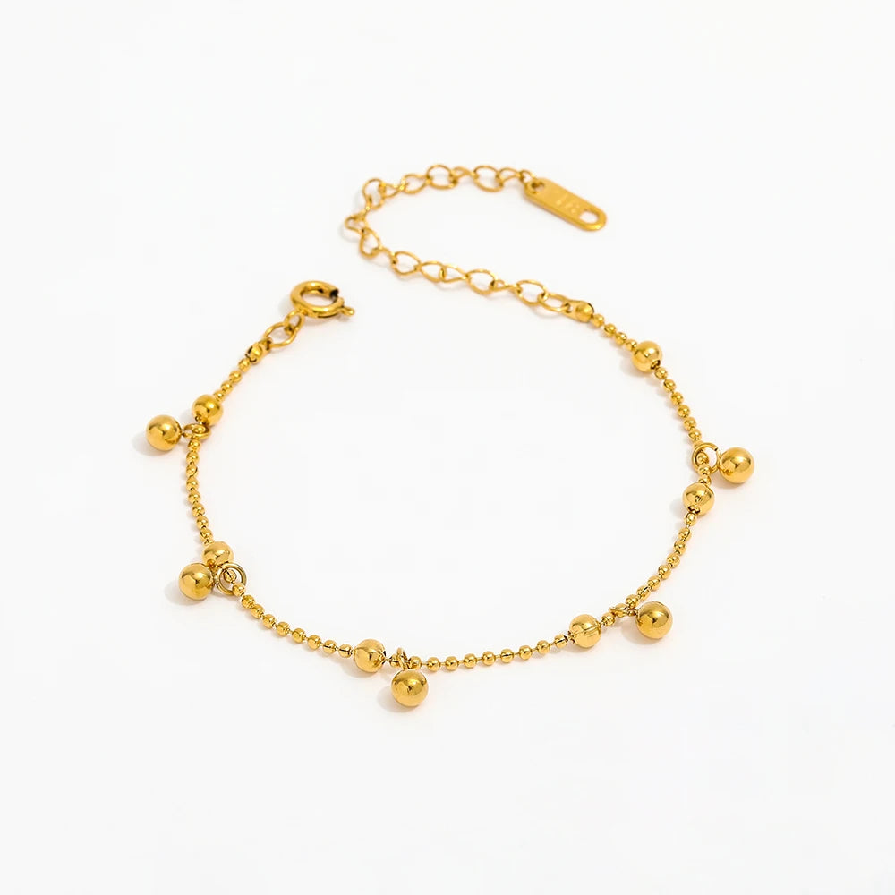 Fenny Permanent Charm Small Beads Ball Pendant Bracelet Tarnish Free&Waterproof Jewelry Stainless Steel Jewelry Wholesale
