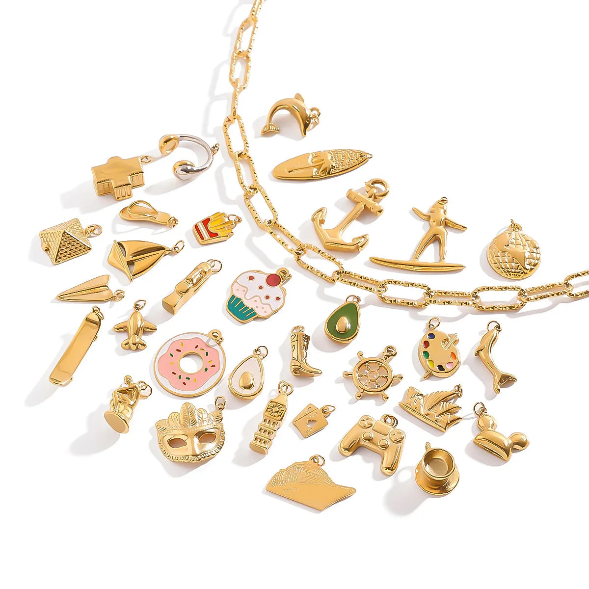 MC215 Wholesale Stainless Steel 18K Gold Ocean Series Charm Star Fish Pendant DIY Bracelet Necklace Fashion Pendant Accessories