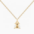 LOZRUNVE Gold Pave Eye CZ Mini Buzz Pendant Necklace 925 Silver