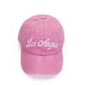 Casual Sports Caps Los Angeles Embroidery Pink Wome's Dad Hat for Male Wome's Baseball Cap Soft Cotton Shade Sun Hat