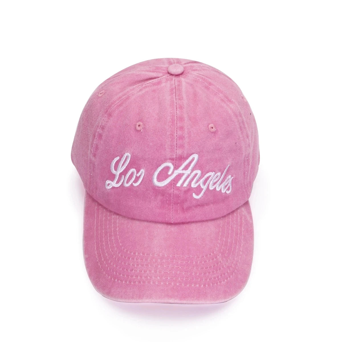 Casual Sports Caps Los Angeles Embroidery Pink Wome's Dad Hat for Male Wome's Baseball Cap Soft Cotton Shade Sun Hat