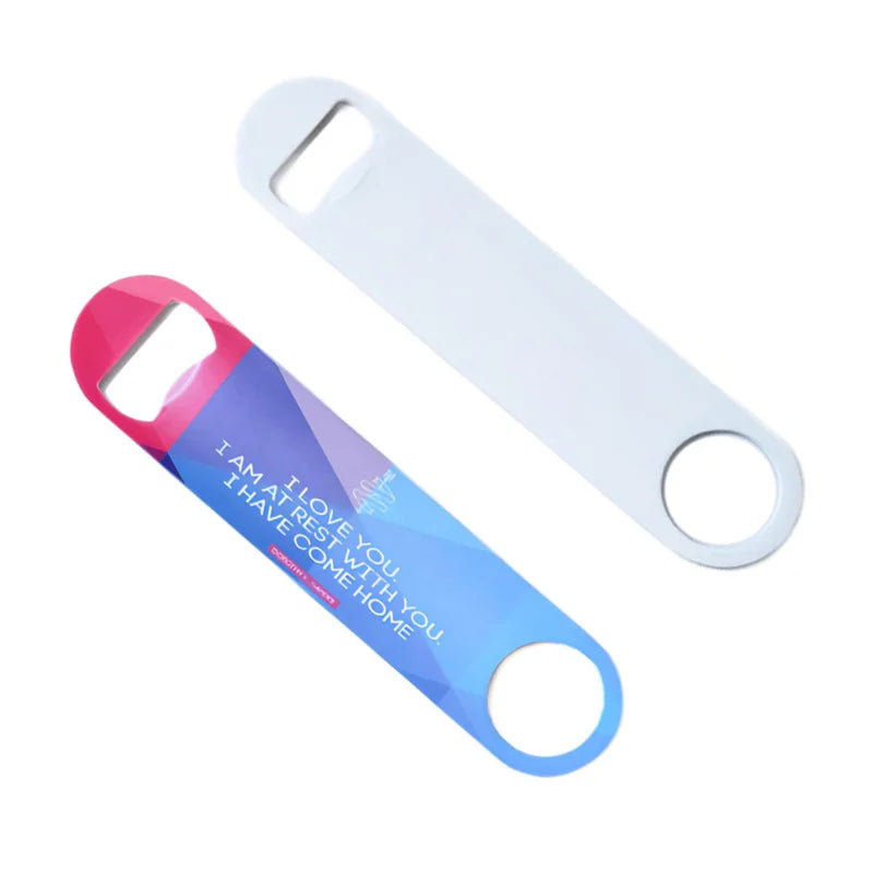 Qualisub Personalized Large Metal Sublimation Bottle Opener Blanks for Heat Press in Double Sided Printing