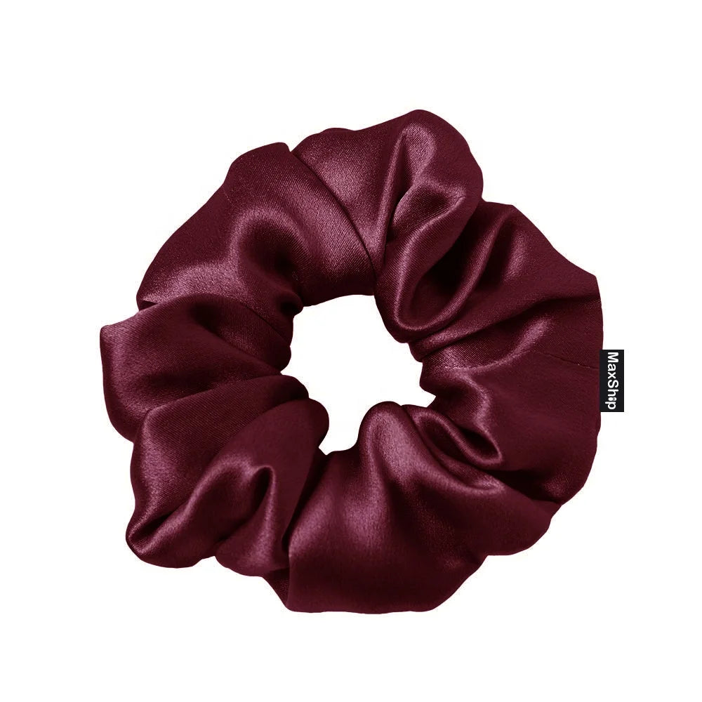 Custom logo Luxury Large Silk Scrunchies for Hair