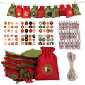 24pcs DIY Christmas Countdown Advent Calendar Gift Bag Jute Candy Bag Linen Bundle Pocket for Decorations Christmas Decorations
