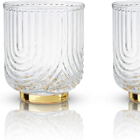 13 Ounces Double Old Fashioned Crystal for Glassware Gold-Plated Base Bar Glasses Carton Packaging for Occasions for Water