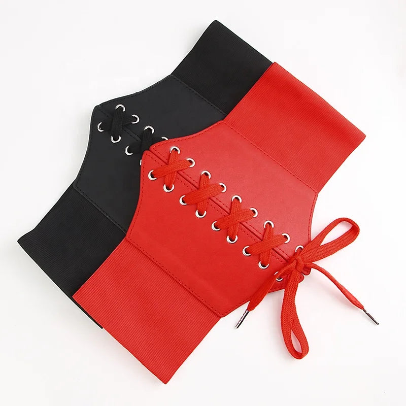New Retro  Women's Thin Wide Belt Europe and the United States All Elastic Elastic Waist Sealing Dress Decoration Waist