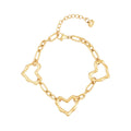 Latest 18K Gold Plated Stainless Steel Jewelry Sets Irregular Love Heart Chain Fashion for Women Accessories Bracelet B242399