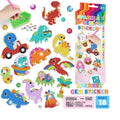 New Diamond Painting Stickers Color Box Set Diy 18 Pcs Dinosaur Theme Sparkle Gems Diamond Stickers Gifts for Children