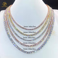 Trendy 925 Silver Fine Chain Necklace Good Quality and Low Price 2mm 3mm 4mm 5mm VVS Moissanite Tennis Chains