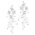 Wholesale Handmade Silver Plated Crystal Rhinestone Flower Design Women's Bridal Wedding Drop Stud Earrings