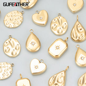MD87 4pcs/lot 316L Stainless Steel Nickel Free Charms DIY Pendants Necklace Making Findings Bag for Necklace Earring Making