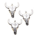 Charms Yak Skull Bull Head 32x28mm Handmade Making FitVintage Tibetan Silver Color PendantsDIY for Bracelet Necklace