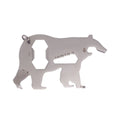 Custom Produce Stainless Steel 420 Black/Silver Polar Bear Shape Keychain Bottle Opener with Hex Wrench & Pry Tool