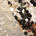 Geometric Jacquard Tulle Embroidery Lace Textile 18mm Round Large Sequin Fabric for Luggage Decorative Cloth