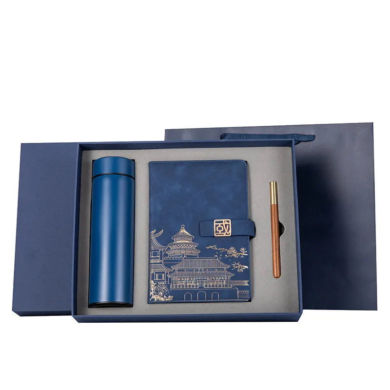 Wholesale Hot Selling Chinese Wind Country Word Buckle Notebook Set Business Luxury Enterprise Men's Gifts