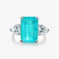 Synthetic Paraiba Tourmaline 925 Sterling Silver Engagement Ring