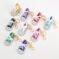 New Design Glisten Rhinestone Shoe Keychains Couple Bling Diamond 3d Sneaker Key Chain for Woman Bag Car Keyring